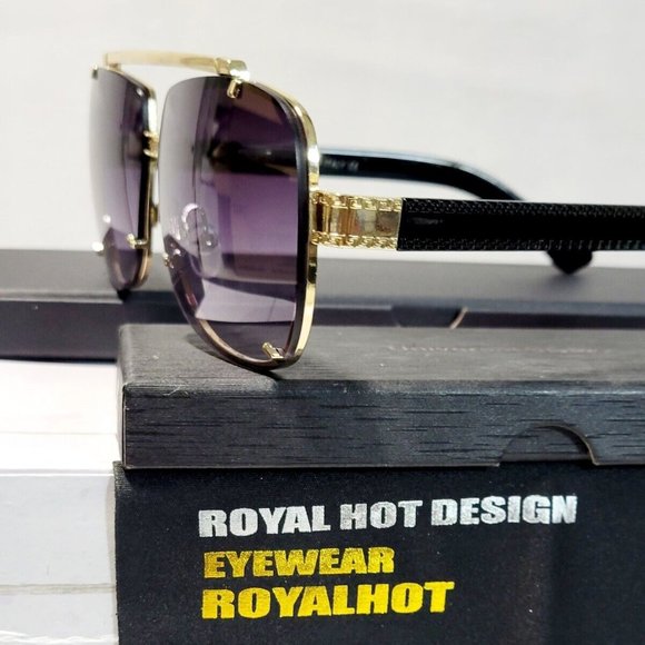 Womens Polarized Sunglasses 100%UV Visual Clarity 60mm Black/Gold Metal Frame main image 9